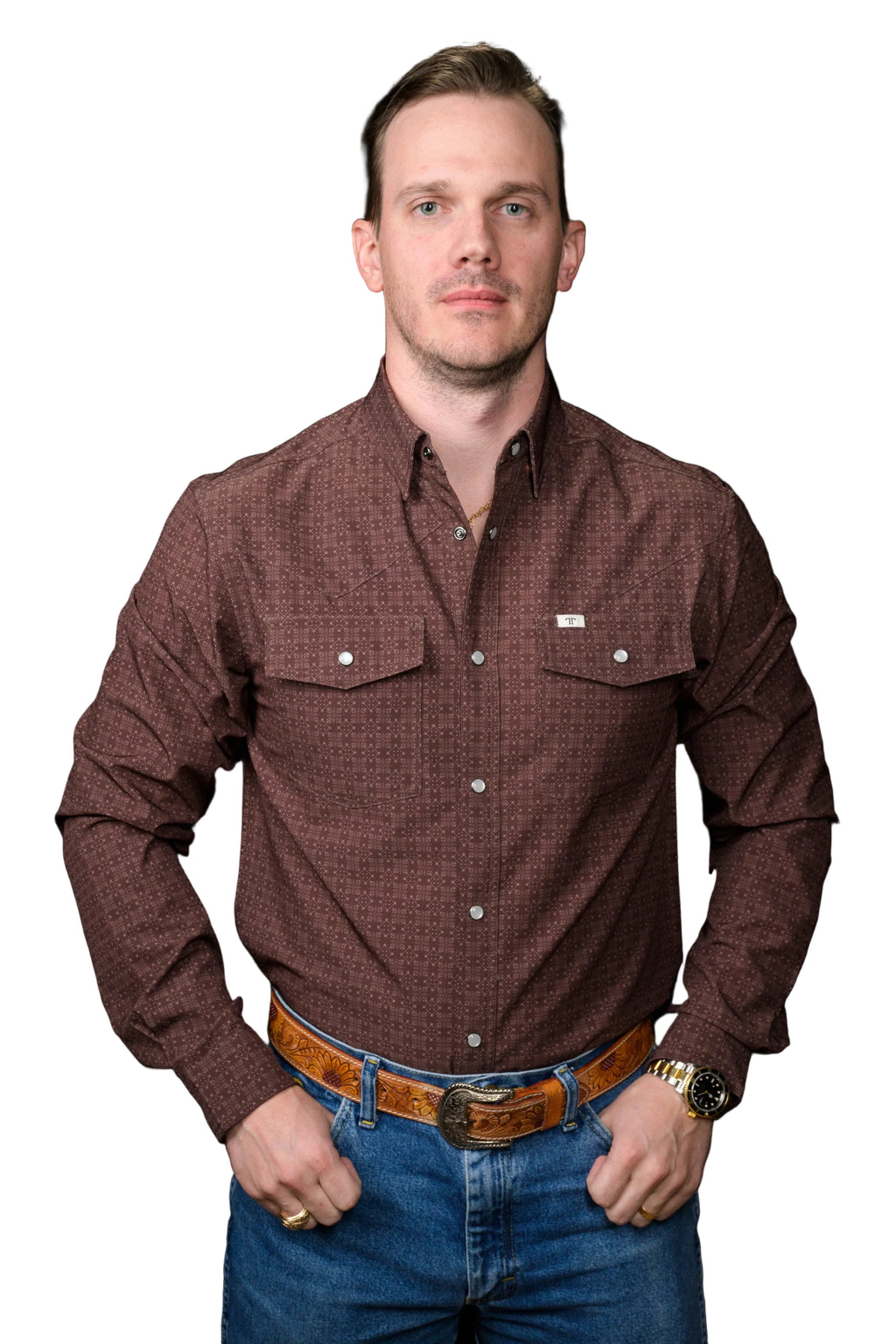 Ferrell "Collin" Long Sleeve Men's Pearl Snap Shirt