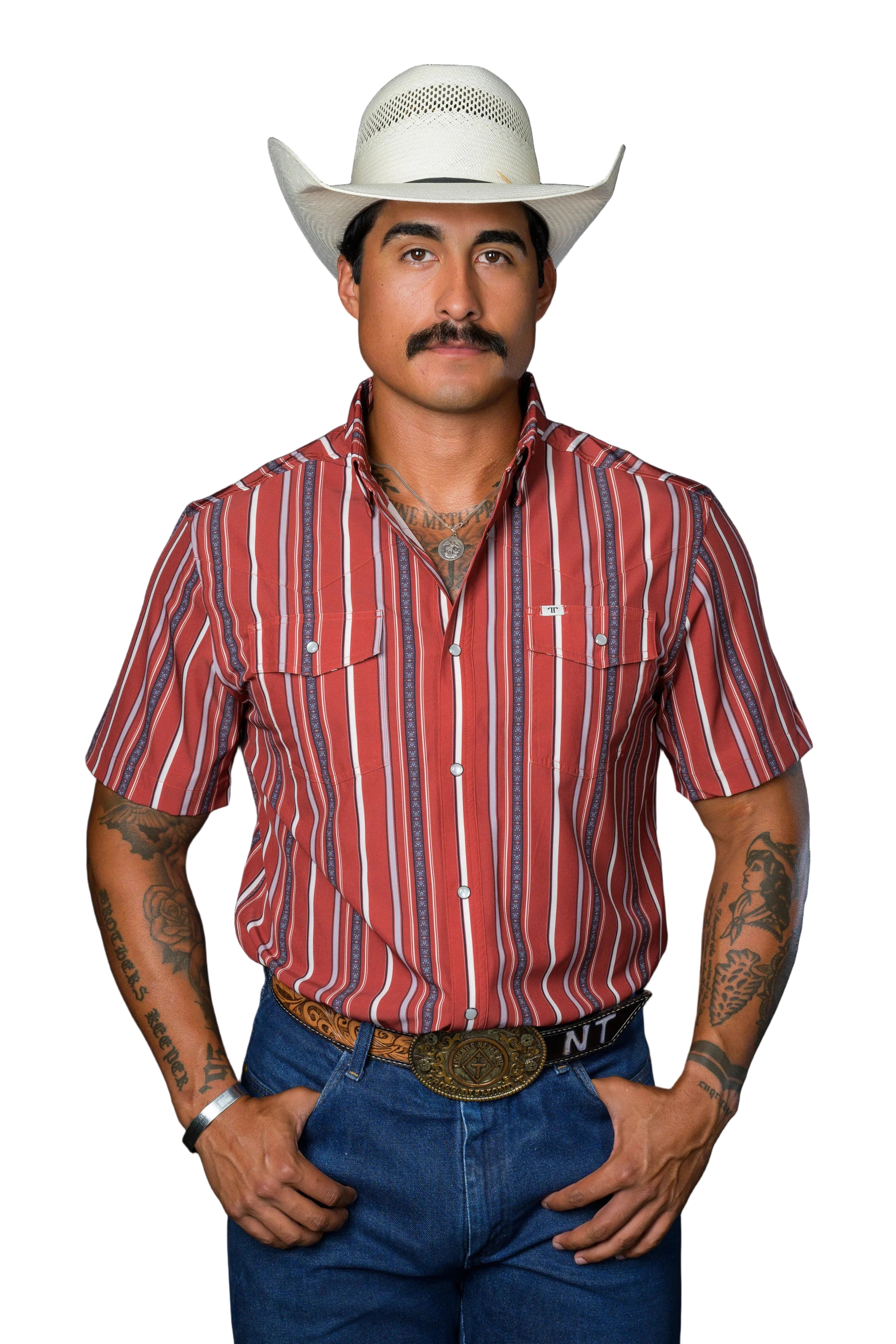 Ferrell "Brooks" Short Sleeve Men's Pearl Snap Shirt