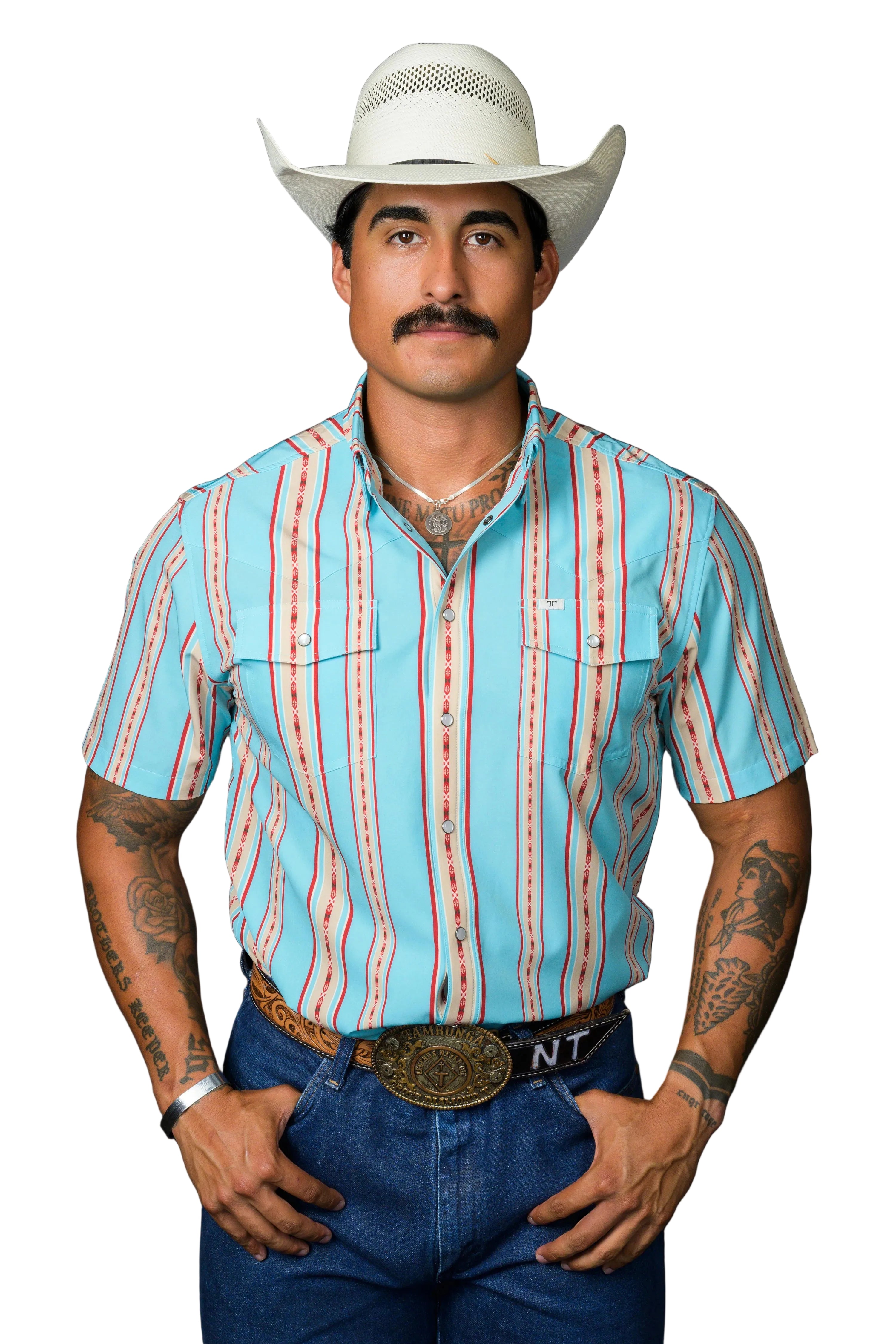 Ferrell "Santa Fe" Short Sleeve Men's Pearl Snap Shirt
