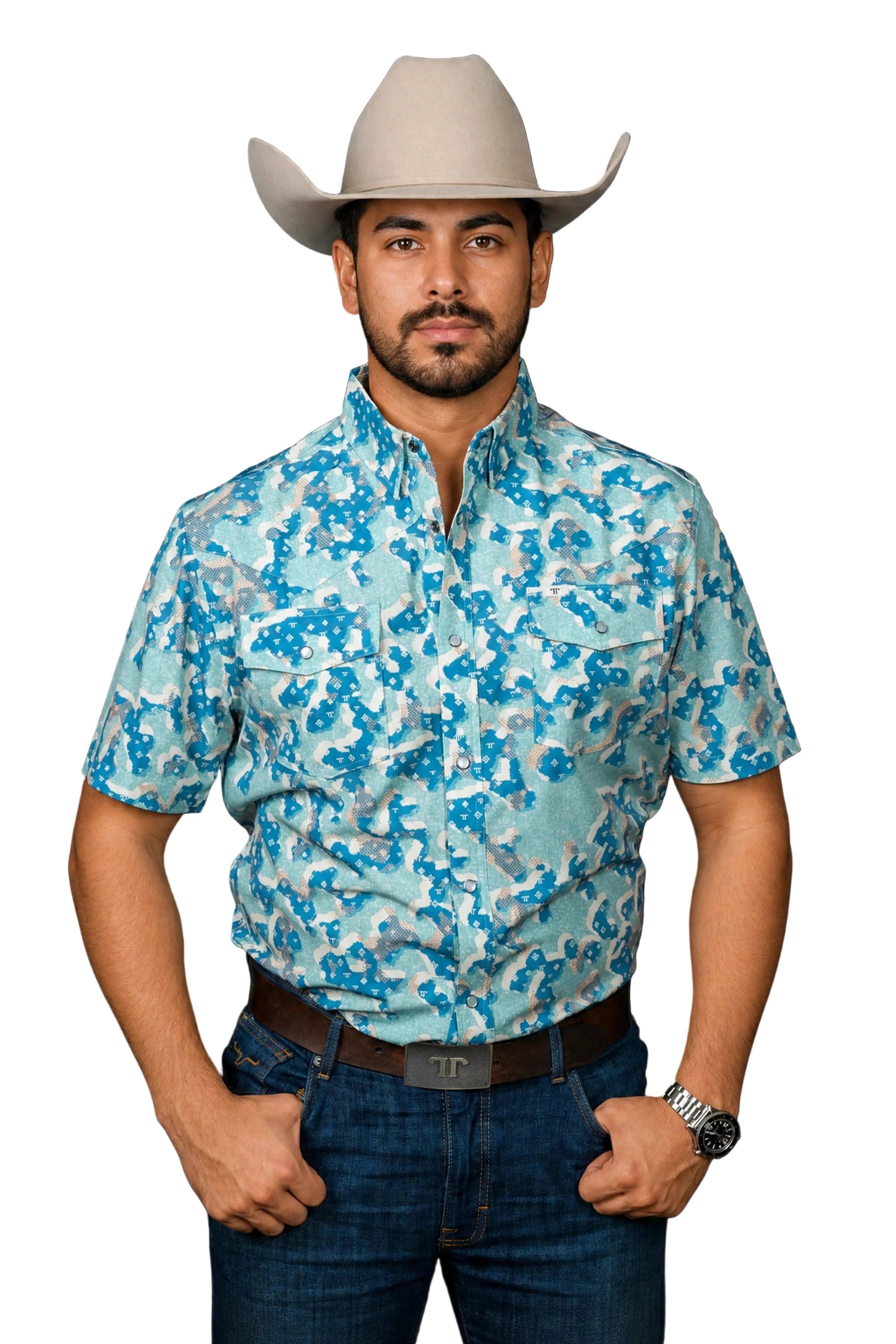 Ferrell "Travis" Short Sleeve Men's Pearl Snap Shirt
