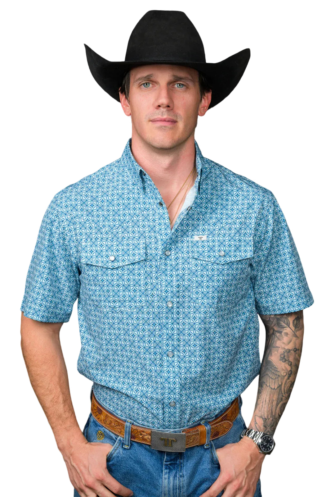 Ferrell "Clint" Short Sleeve Men's Pearl Snap Shirt