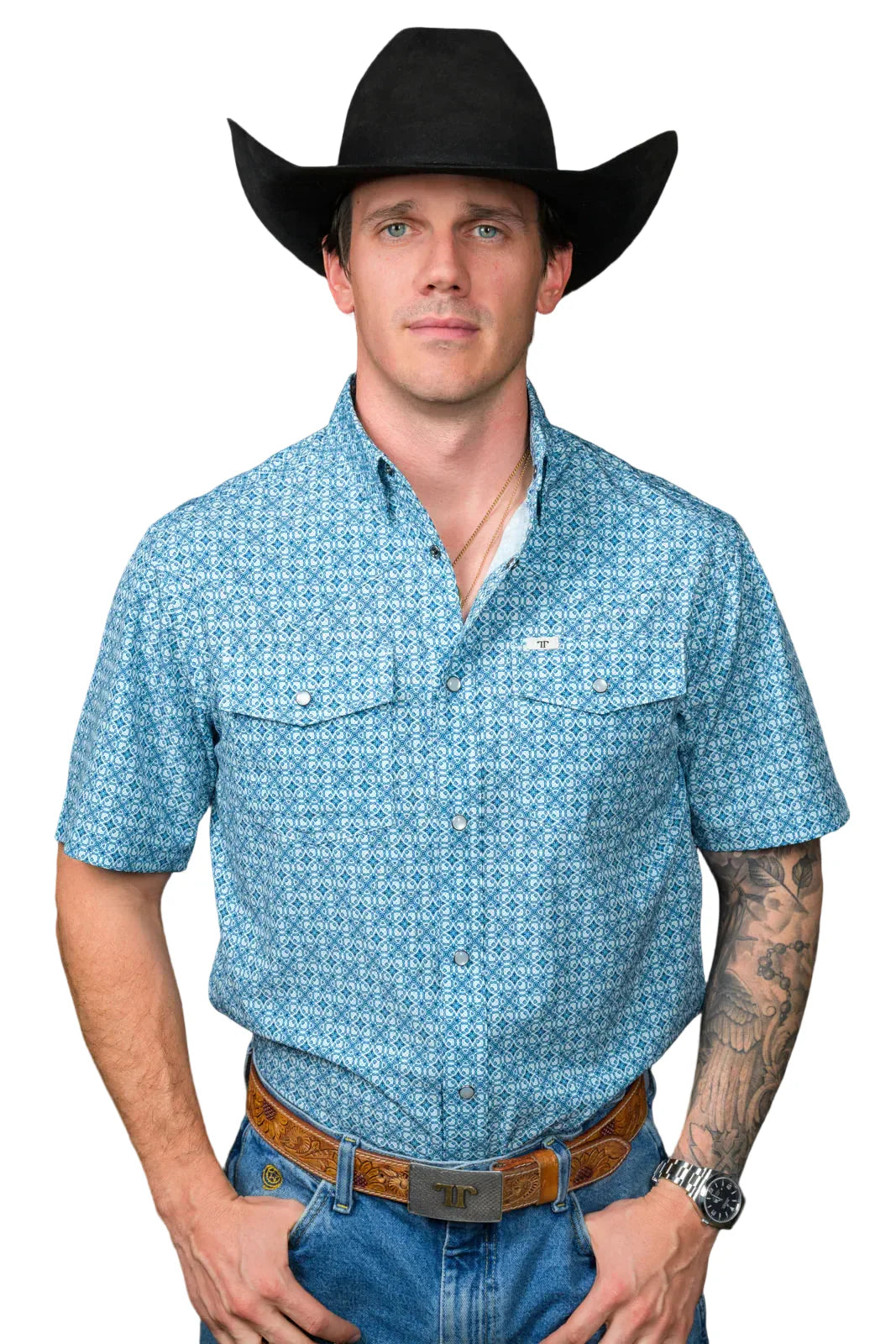 Ferrell "Clint" Short Sleeve Men's Pearl Snap Shirt