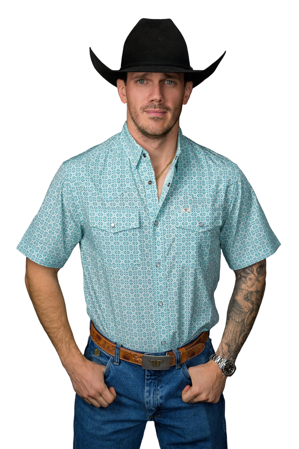 Ferrell "Pierce" Short Sleeve Men's Pearl Snap Shirt