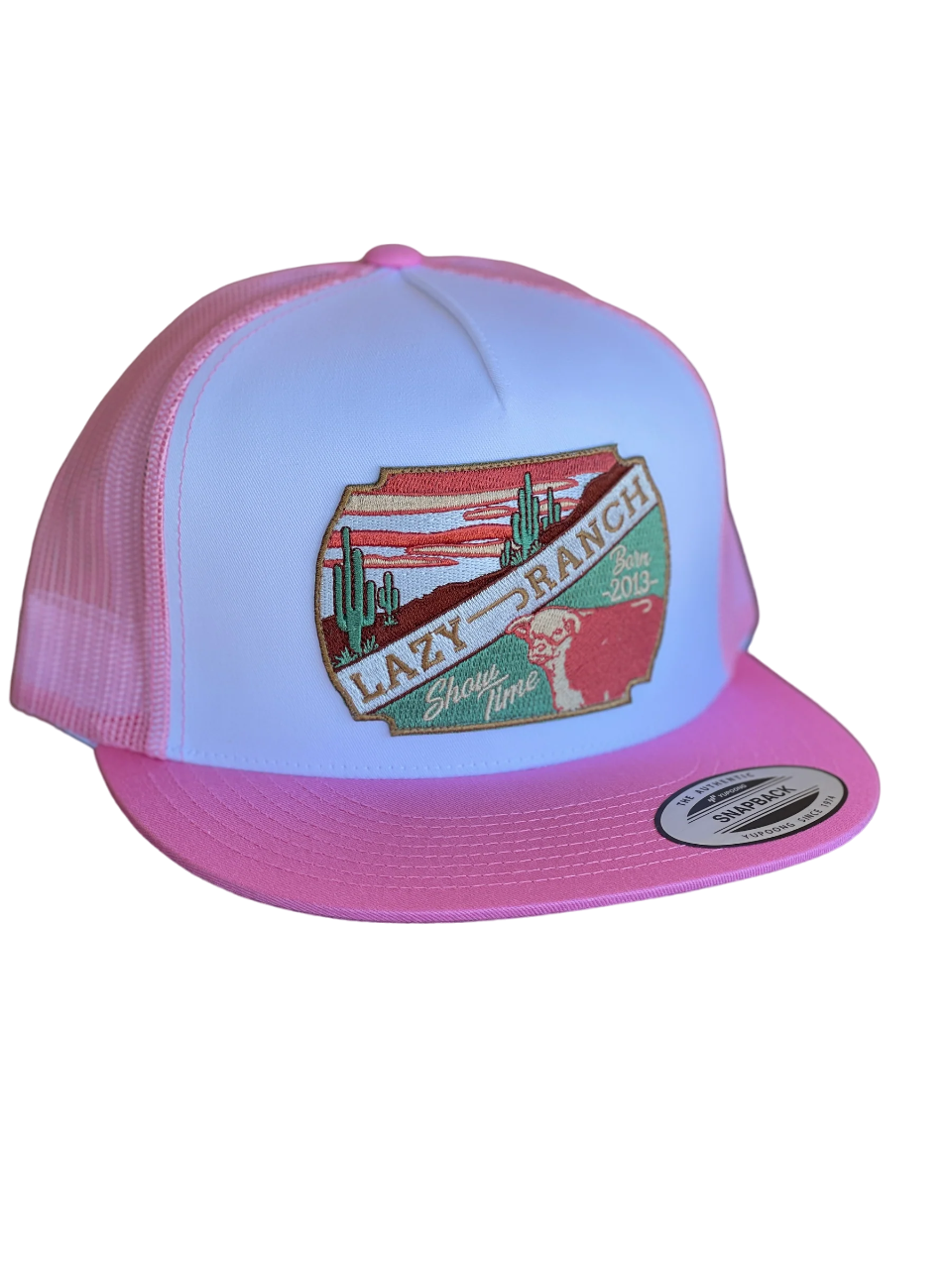 Lazy J Ranch Wear Pink & White Show Time Cap