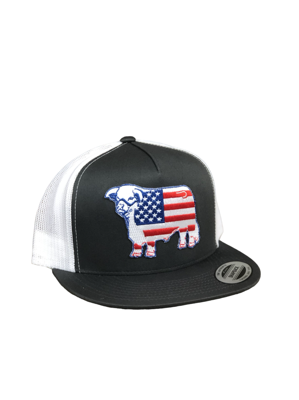 Lazy J Ranchwear American Flag Bull Patch Cap