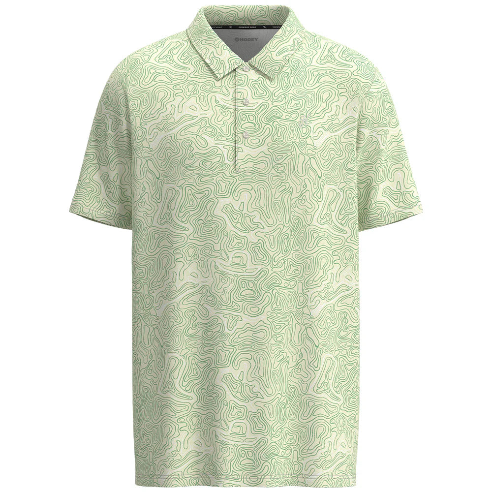 Hooey "The Weekender" Polo Cream/Green Men's Polo