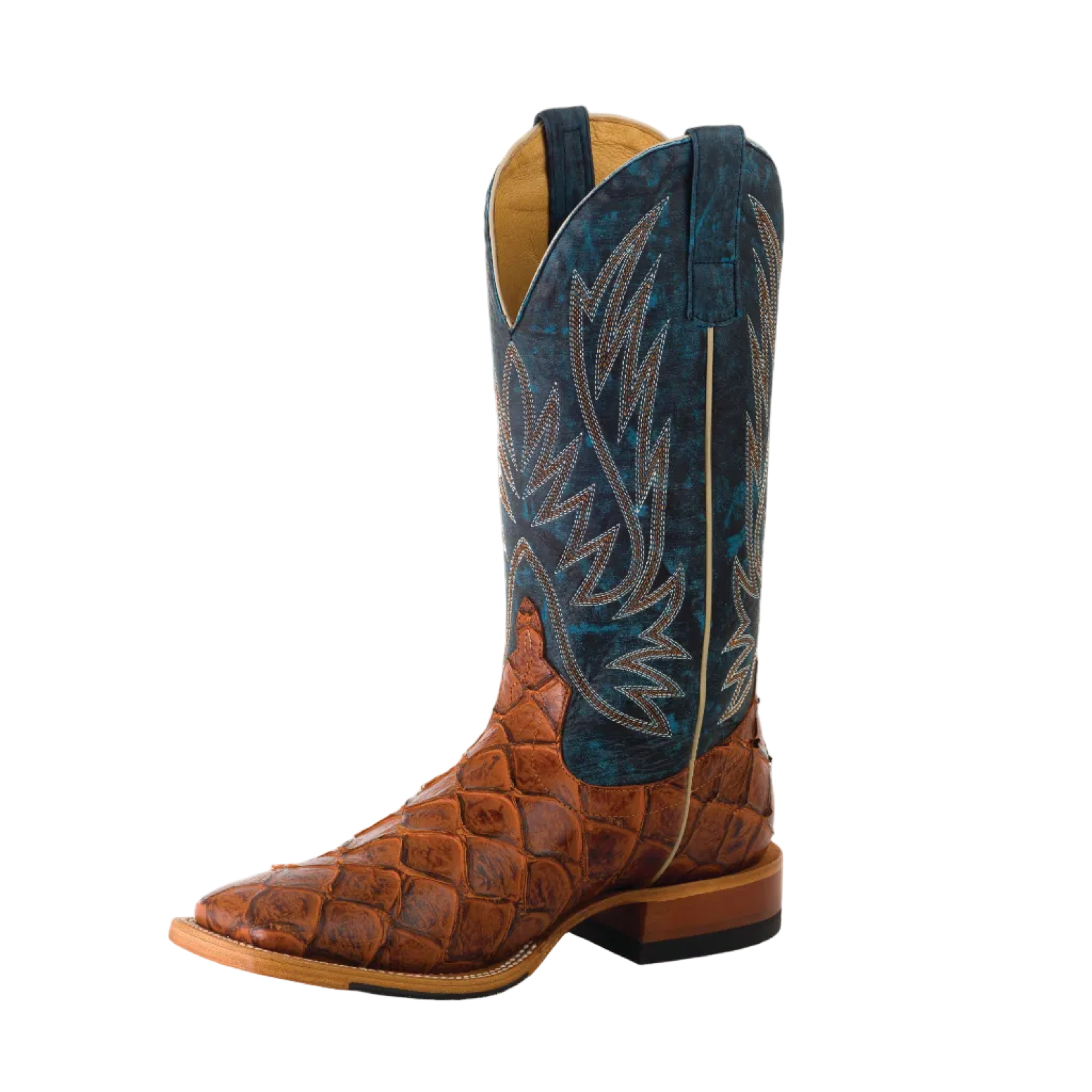 Horsepower Cognac Fish Print Men's Boot