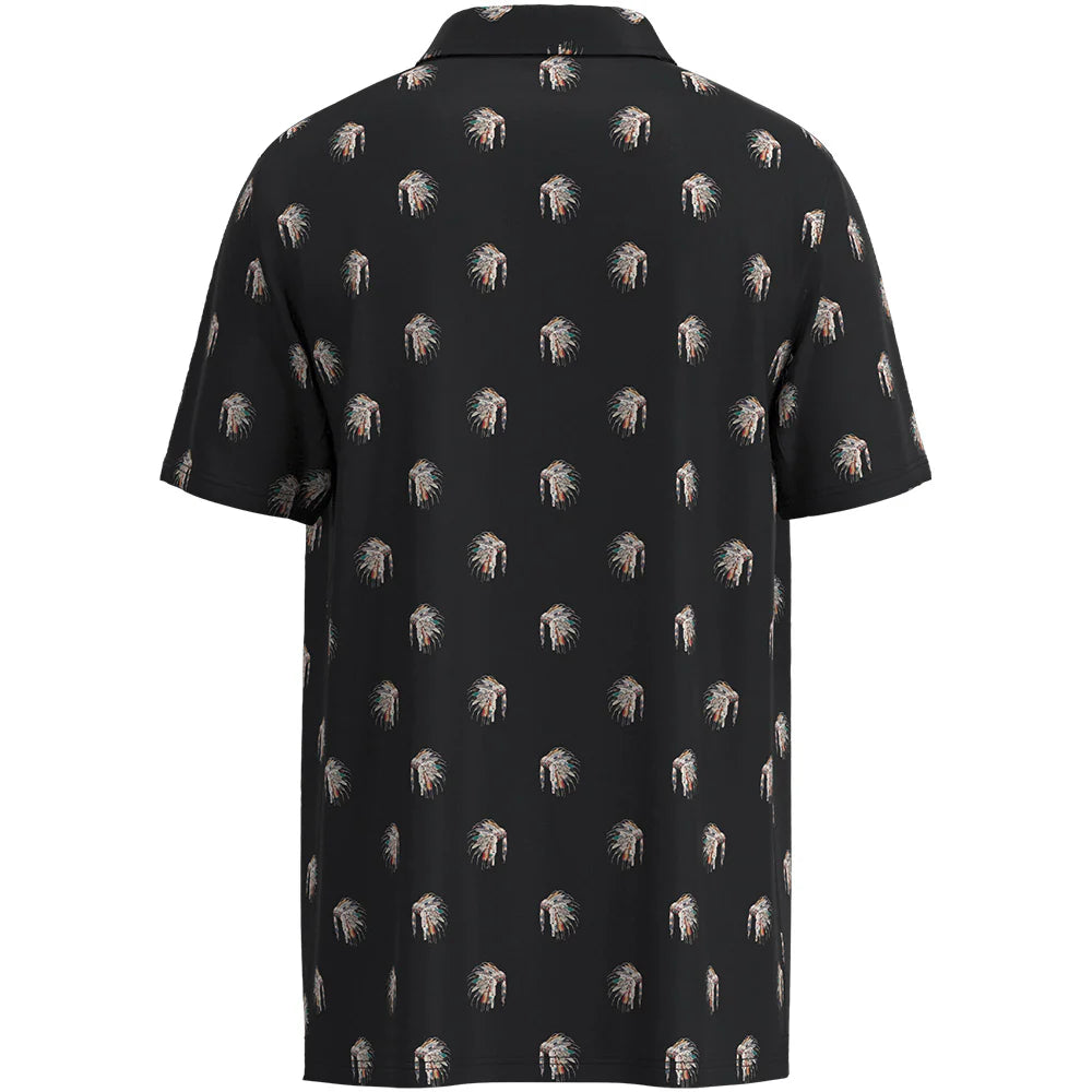 Hooey "The Weekender" Black Hooey Heritage Print Men's Polo