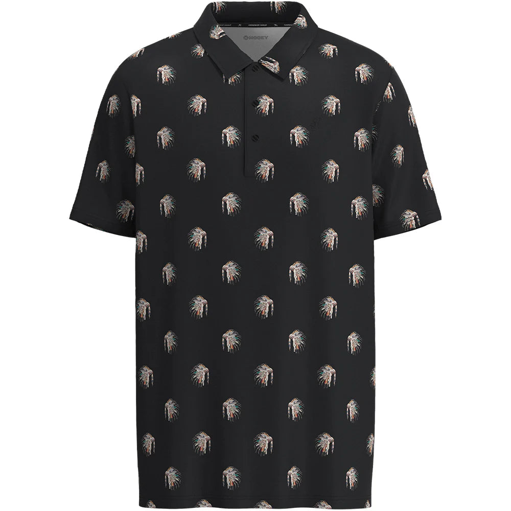 Hooey "The Weekender" Black Hooey Heritage Print Men's Polo