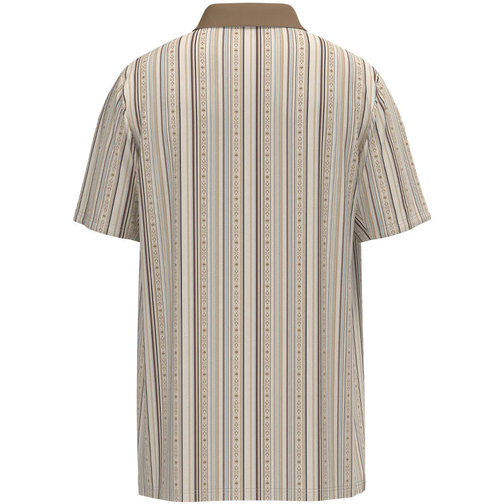 Hooey "The Weekender" Cream / Tan Striped Men's Polo