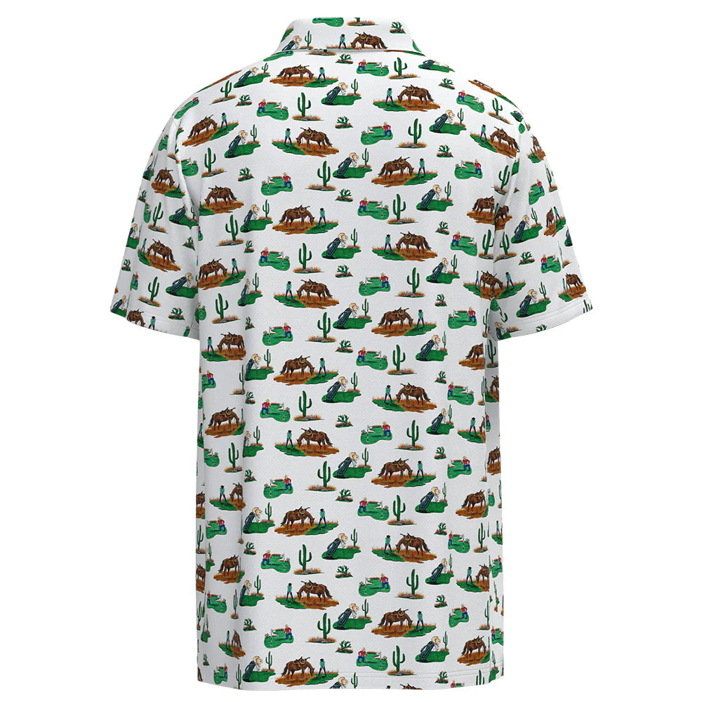 Hooey "The Drive" Cowboy Golf Pattern Men's Polo