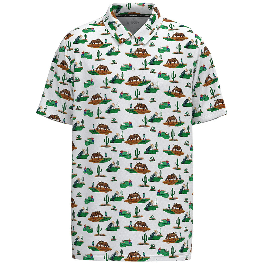 Hooey "The Drive" Cowboy Golf Pattern Men's Polo