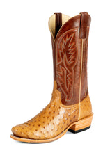 Load image into Gallery viewer, Horsepower Top Hand Antique Saddle Full Quill Ostrich Men&#39;s Boot
