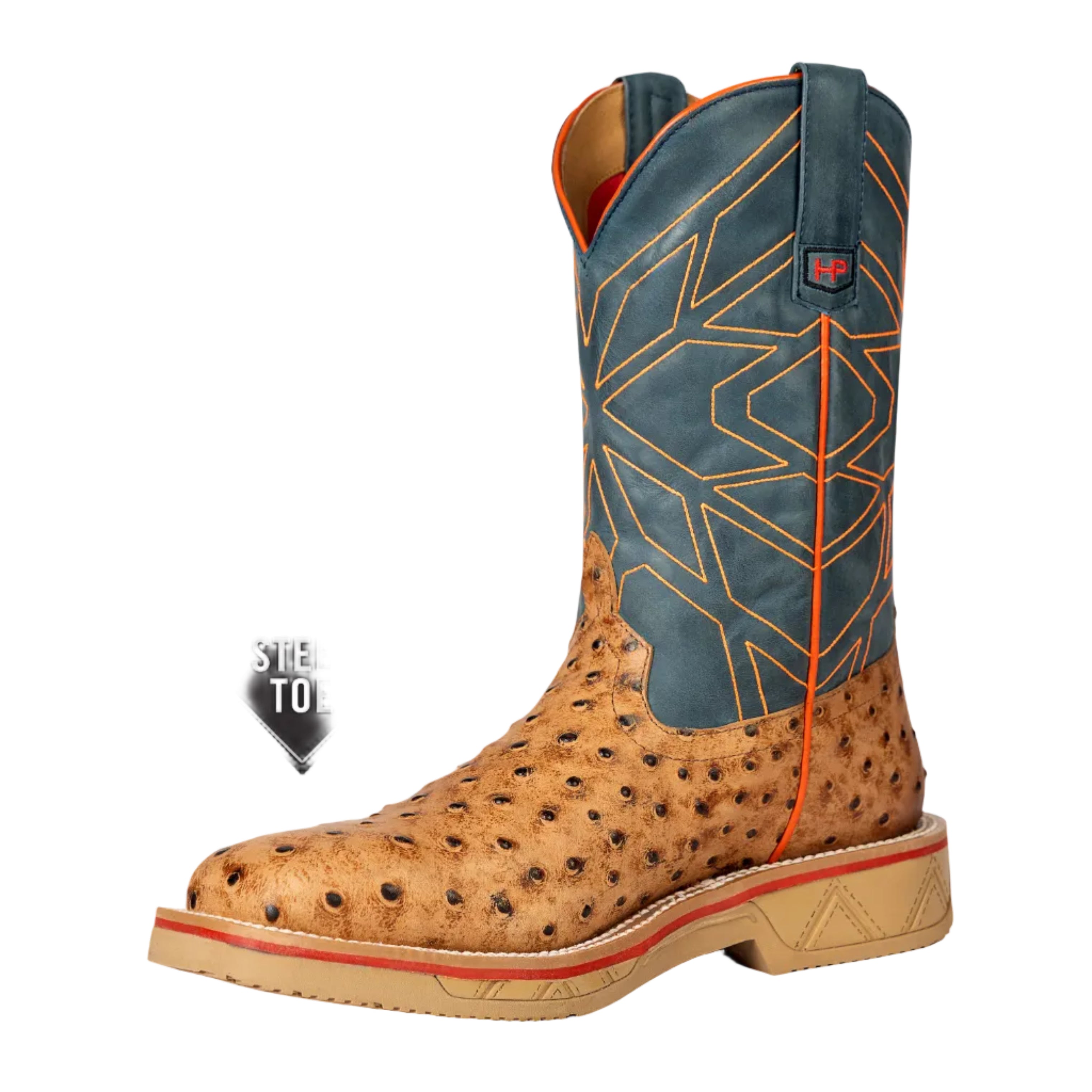 Horsepower Ostrich Print Steel Toe Men's Boot