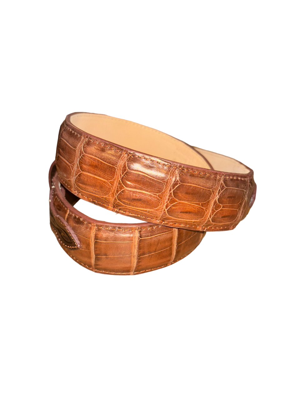 R. Watson Men's Tobacco Glazed Caiman Belt
