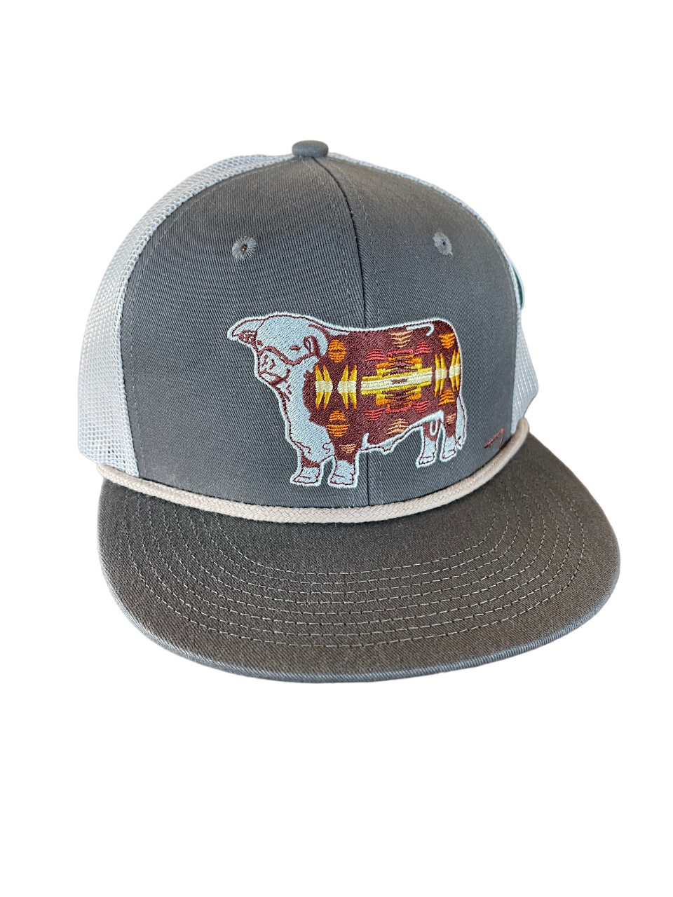Lazy J Ranch Wear Olive & Tan Apache Hereford Bull Cap