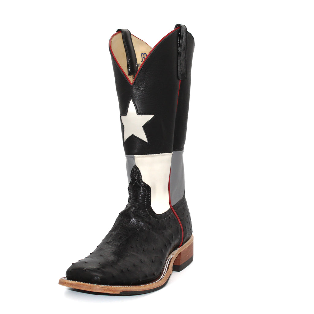 Anderson Bean Exclusive Black Full Quill TX Flag Men's Boot