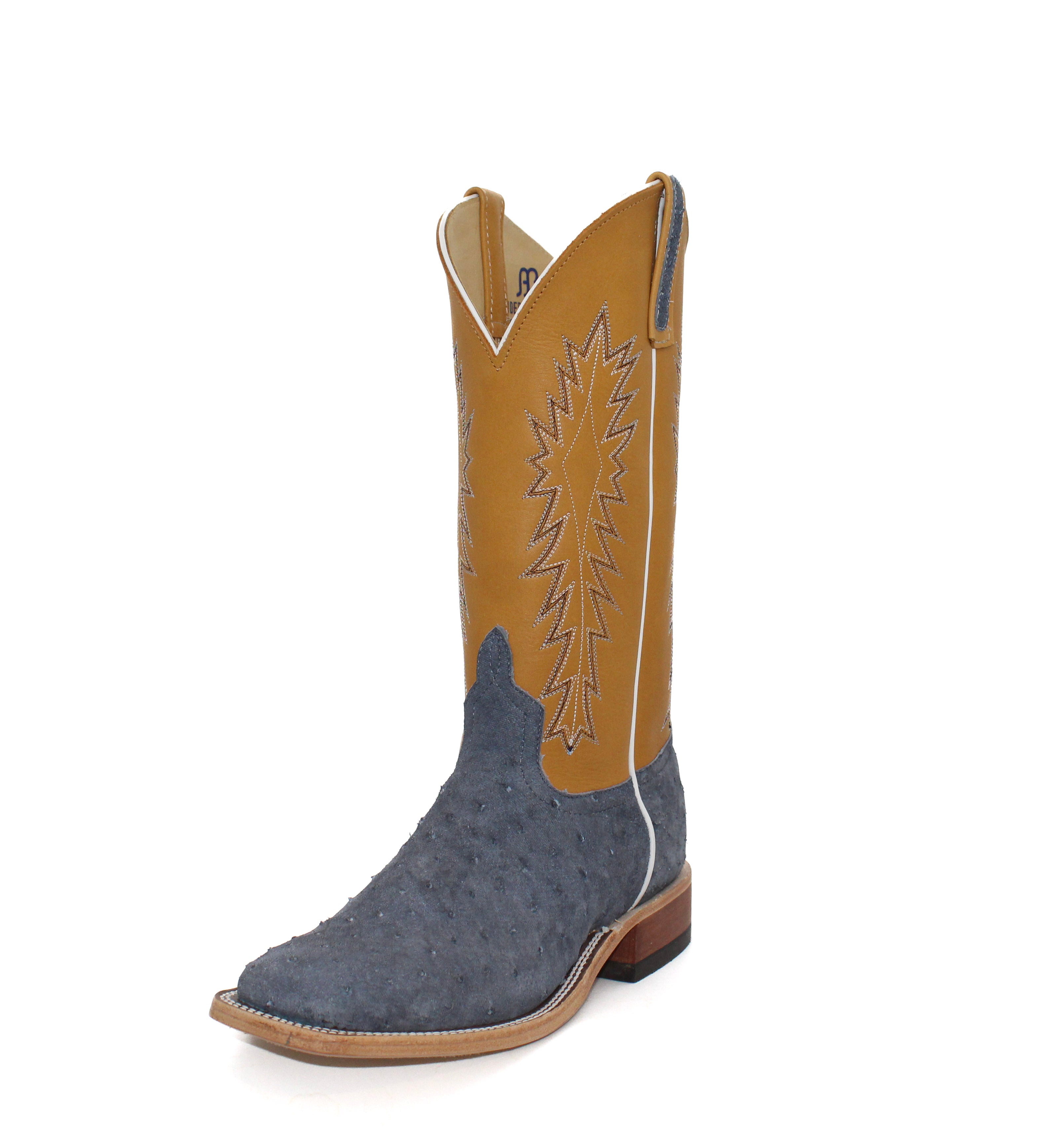Anderson Bean Exclusive Denim Suede Full Quill Ostrich Men's Boot