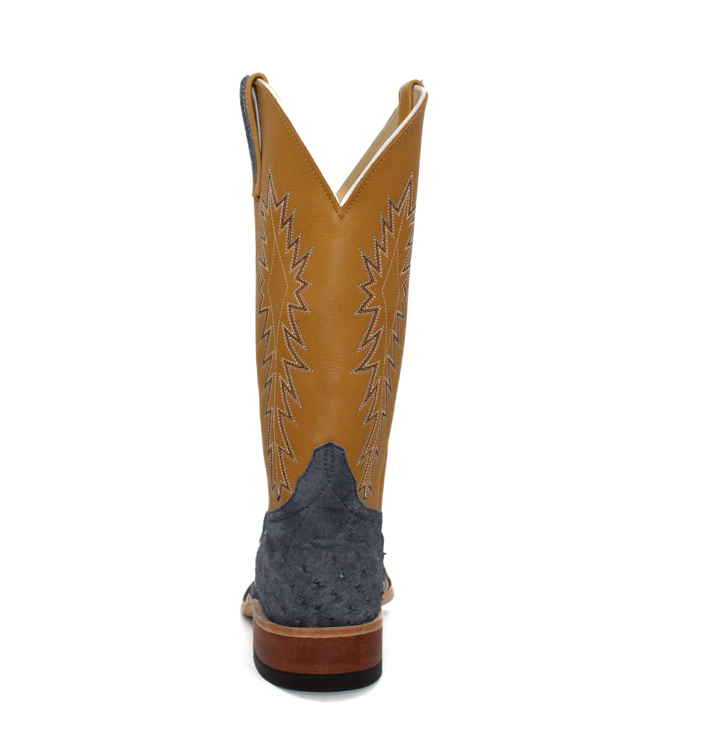 Anderson Bean Exclusive Denim Suede Full Quill Ostrich Men's Boot