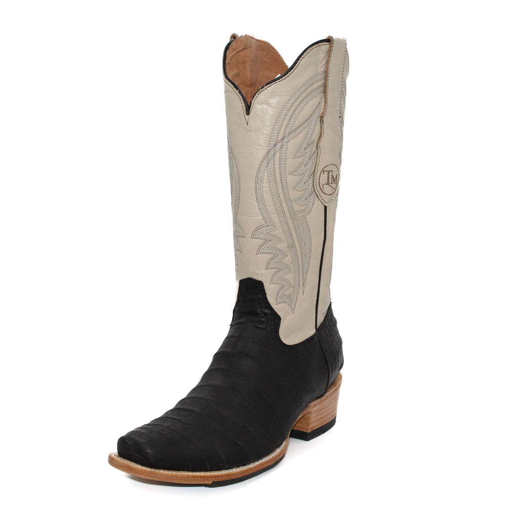 Tanner Mark Black Label Black Caiman Belly Print Men's Boot