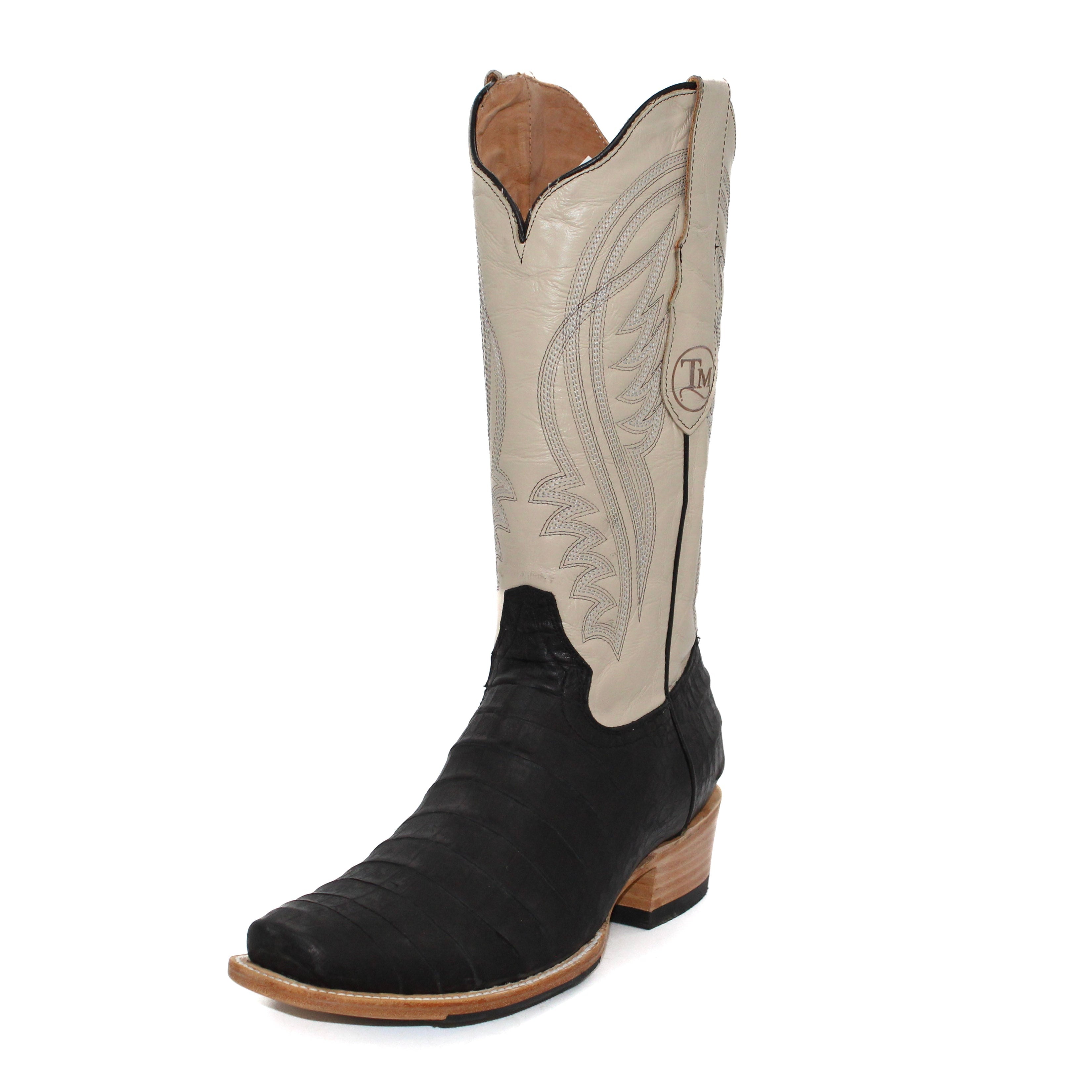 Tanner Mark Black Label Black Caiman Belly Print Men's Boot