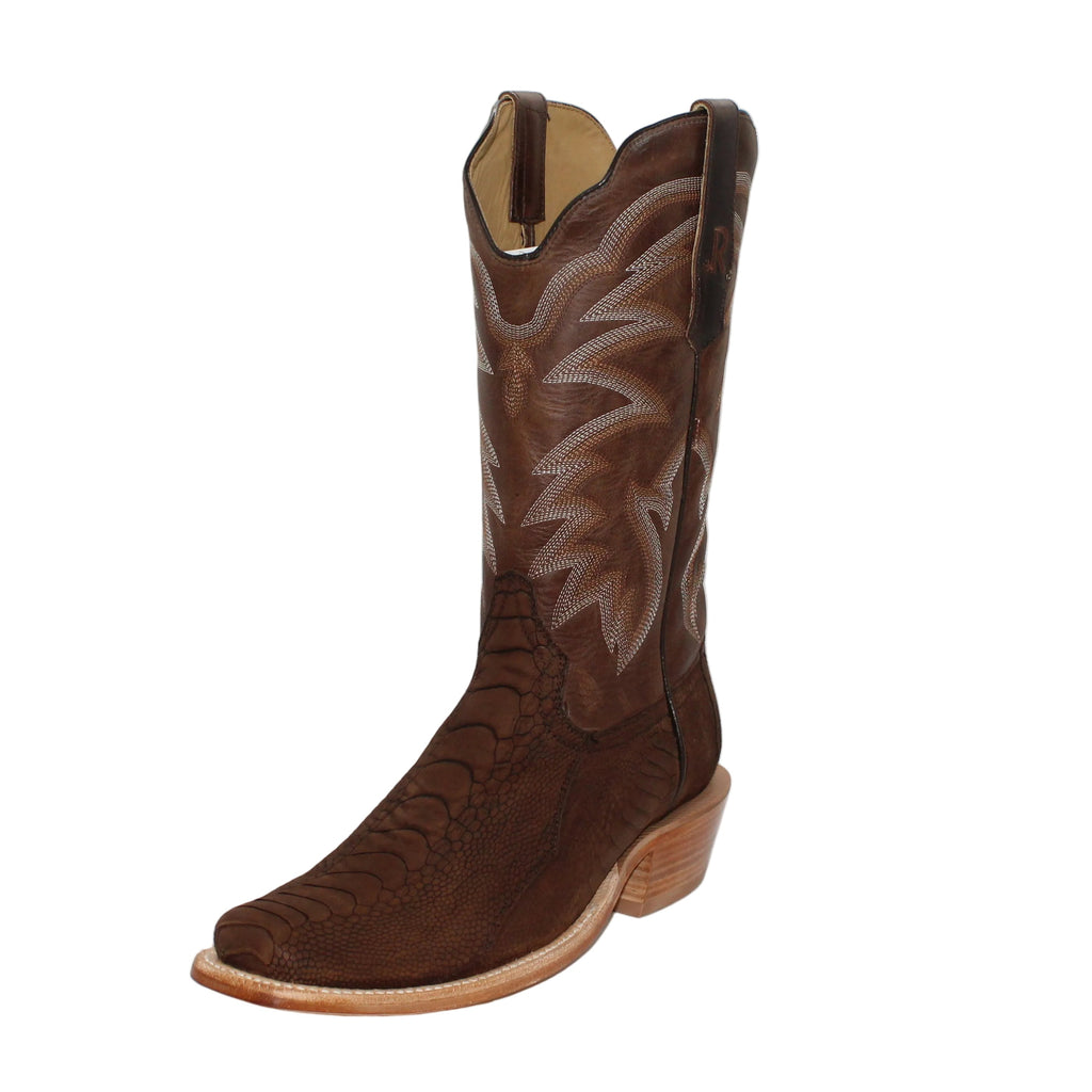 R. Watson Chocolate Sueded Ostrich Leg Men's Boot