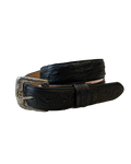 R. Watson Men's Black Full Quill Ostrich Belt