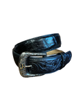 R. Watson Men's Black Glazed Caiman Belt