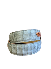 Load image into Gallery viewer, R. Watson Men&#39;s Charcoal Nubuck Sueded Caiman Belt
