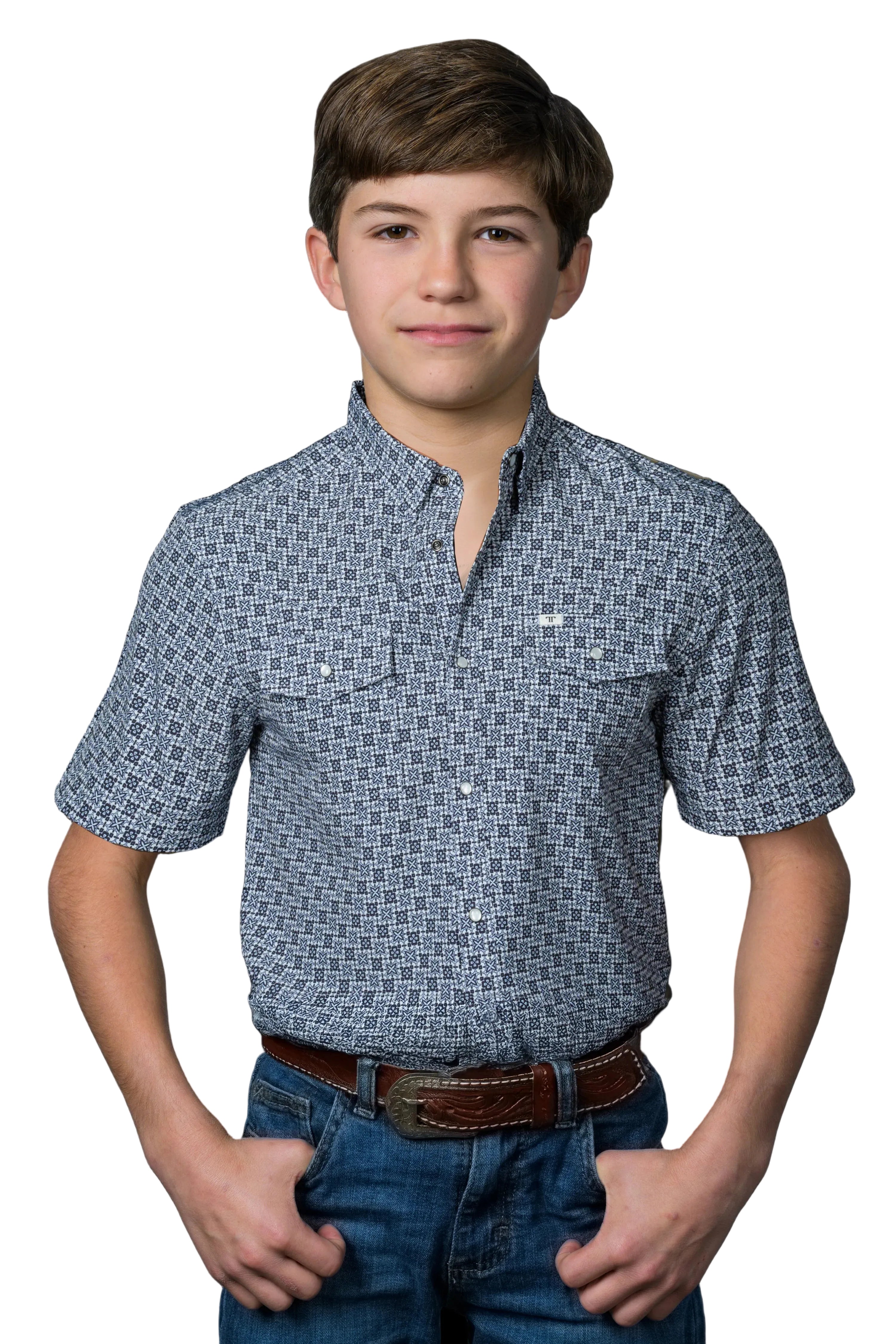 Ferrell "Colton" Short Sleeve Children's Pearl Snap Shirt