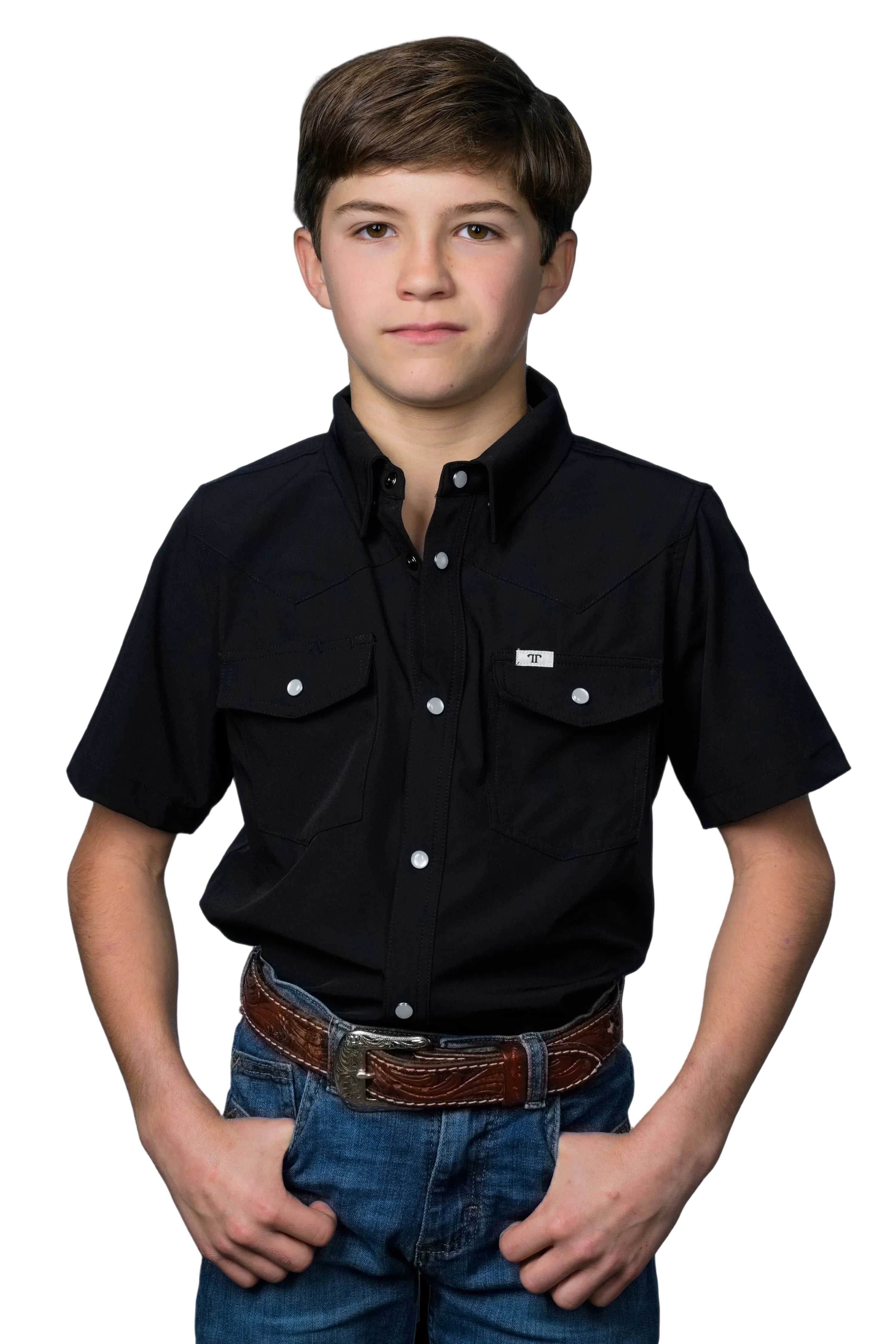 Ferrell "Core" Short Sleeve Children's Pearl Snap Shirt