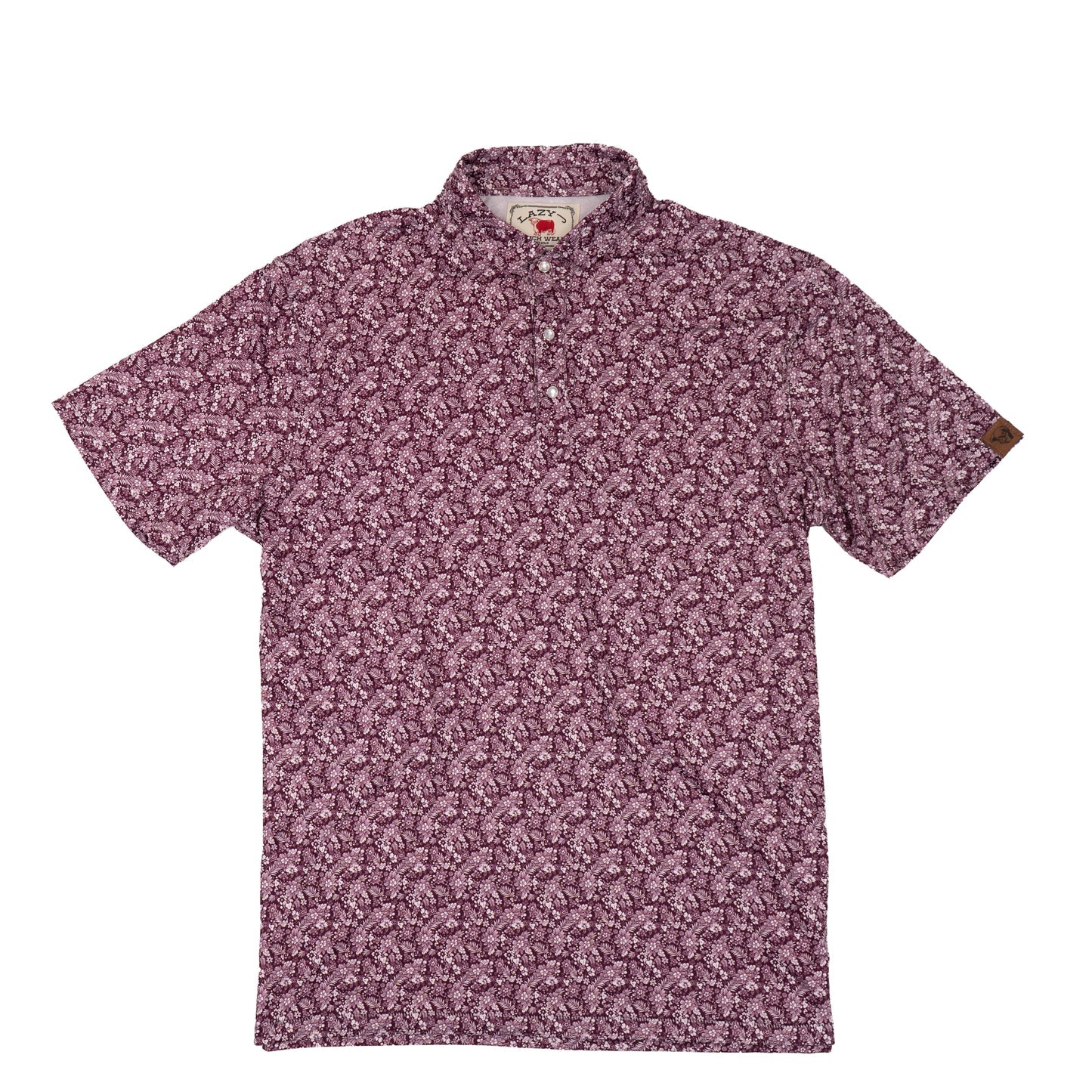 Lazy J Men's Floral Print Performance Polo Shirt