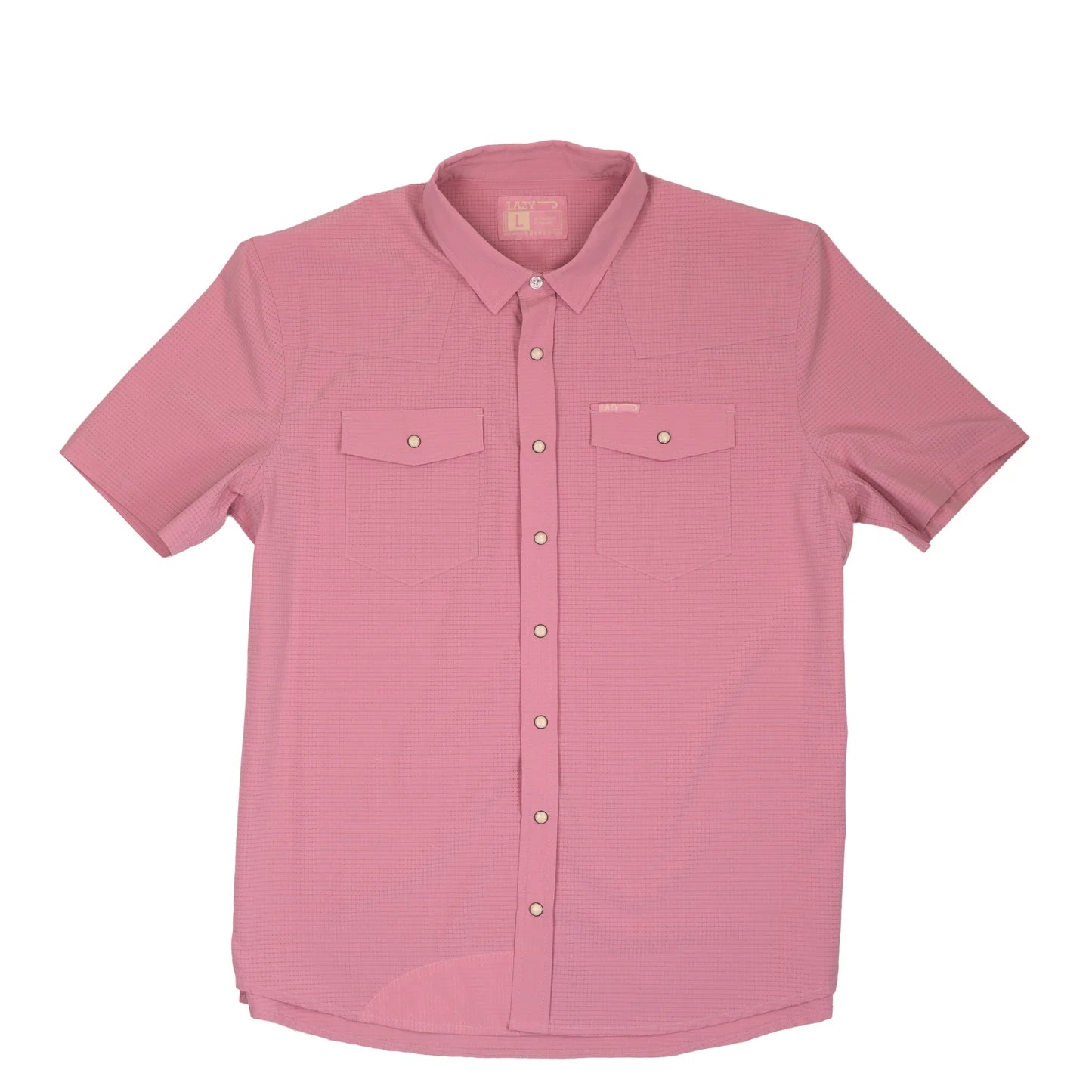 Lazy J Men's Vintage Pink Pearl Snap Short Sleeve Shirt