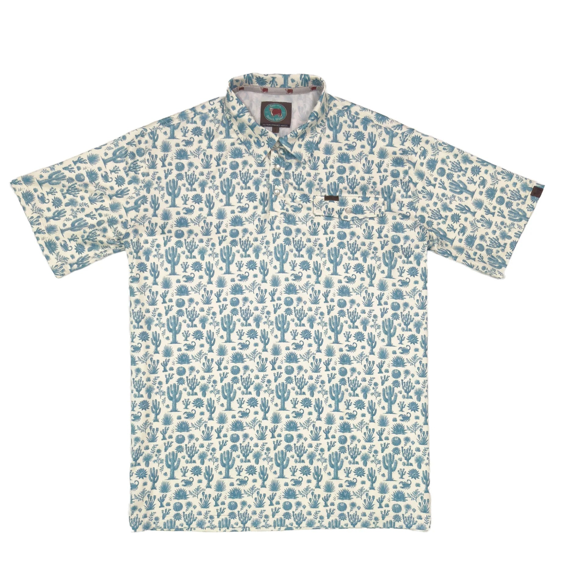 Lazy J Pearl Snap Printed Men's Polo