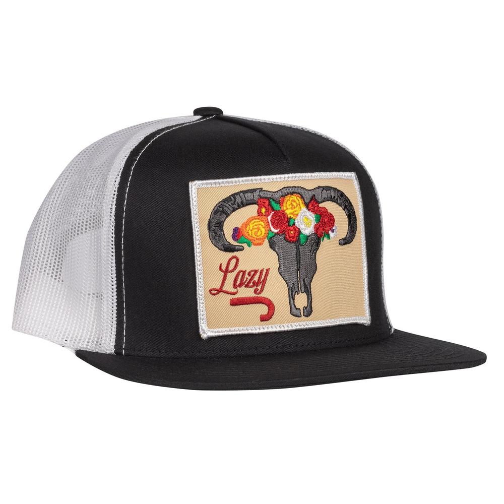Lazy J Ranch Wear Skull & Flowers Cap