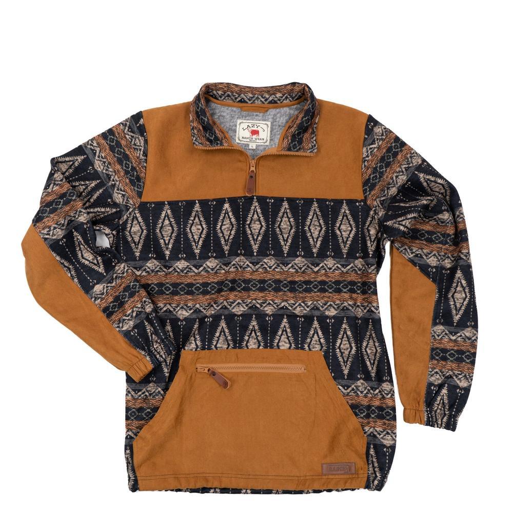 Lazy J 1/4 Zip Fleece Aztec Men's Pullover