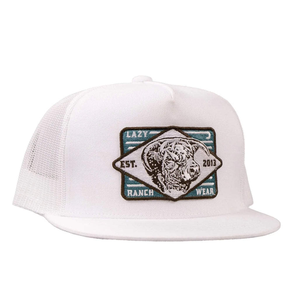 Lazy J White Iron Horn Youth Cap