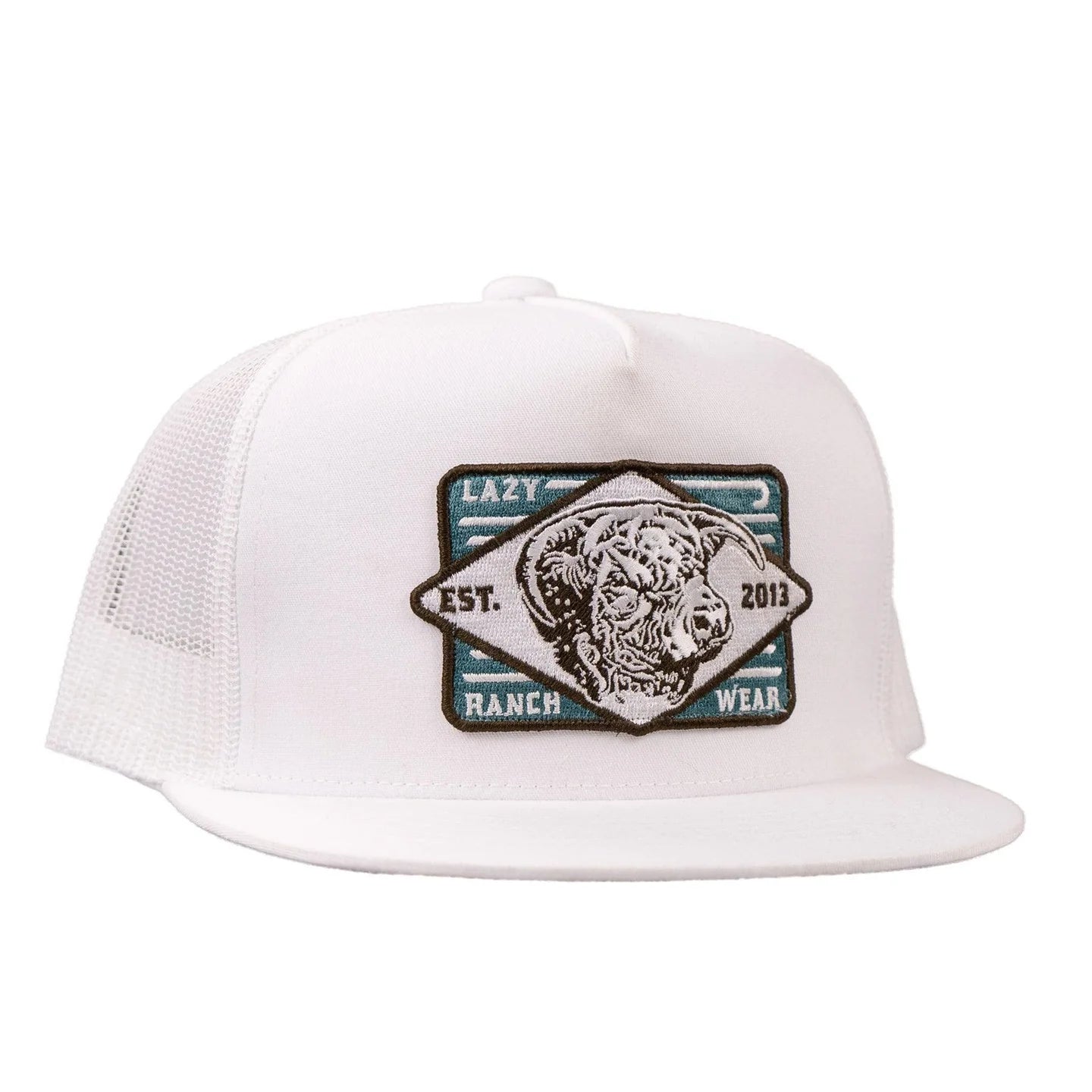 Lazy J White Iron Horn Youth Cap