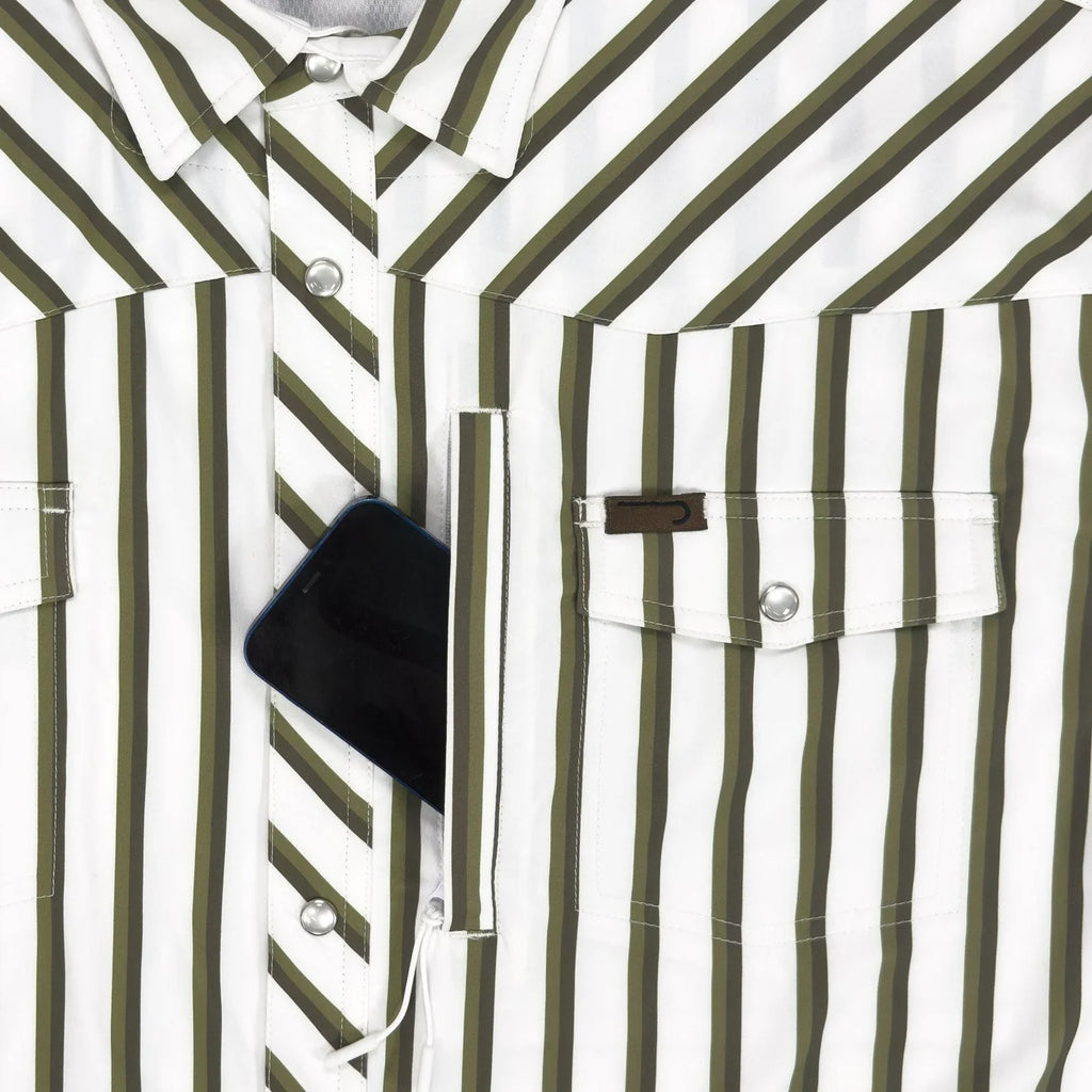 Lazy J Short Sleeve Pearl Snap Stripe Men's Shirt