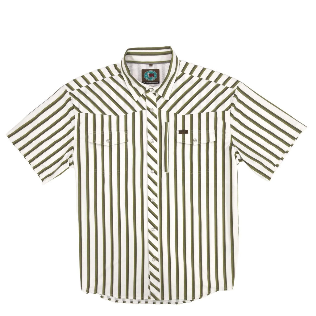 Lazy J Short Sleeve Pearl Snap Stripe Men's Shirt
