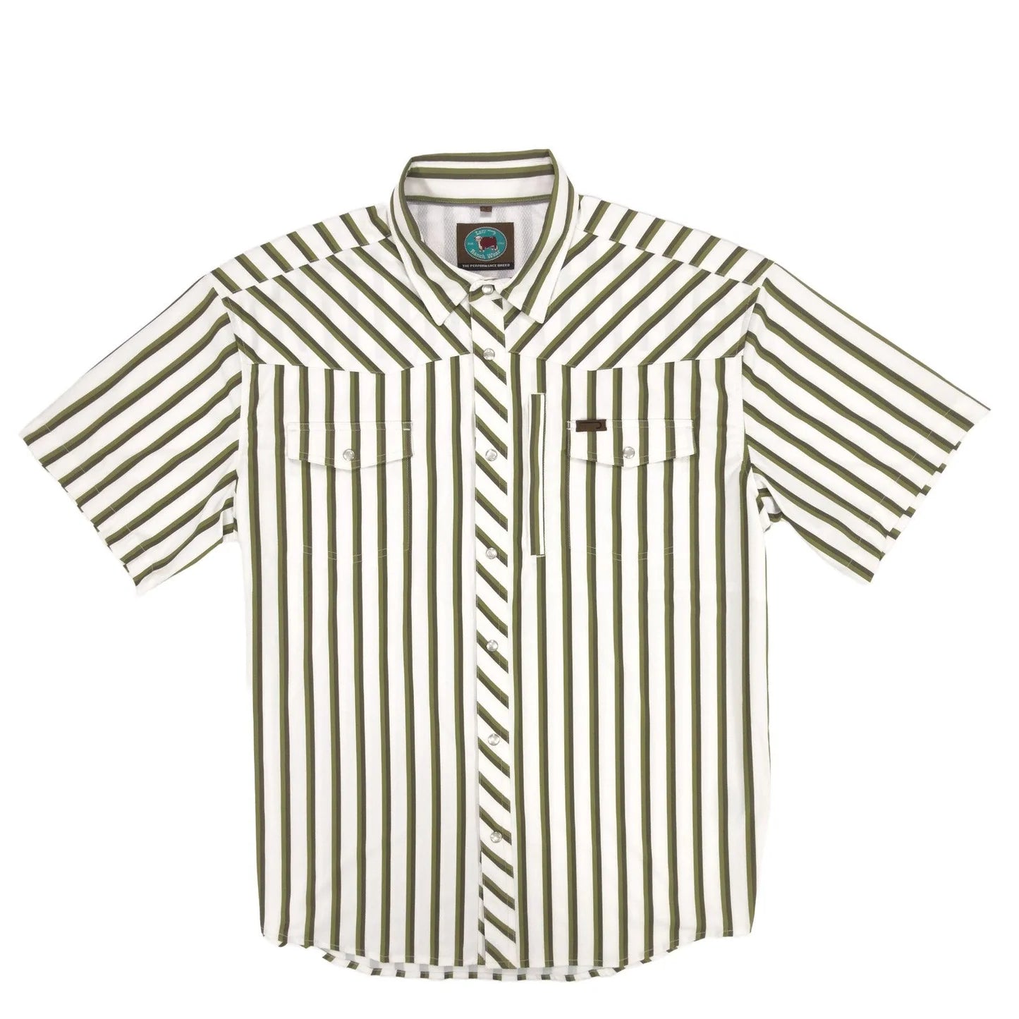 Lazy J Short Sleeve Pearl Snap Stripe Men's Shirt