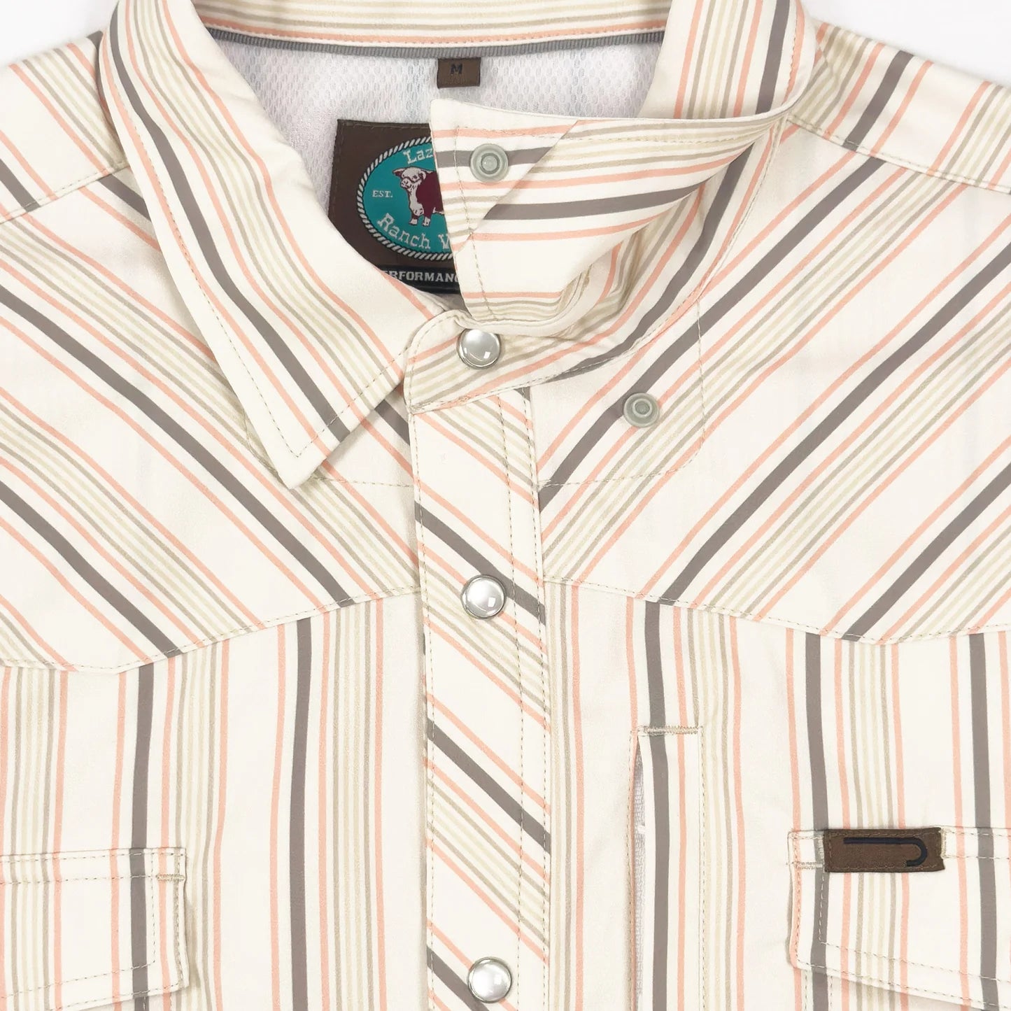 Lazy J Short Sleeve Pearl Snap Stripe Men's Shirt
