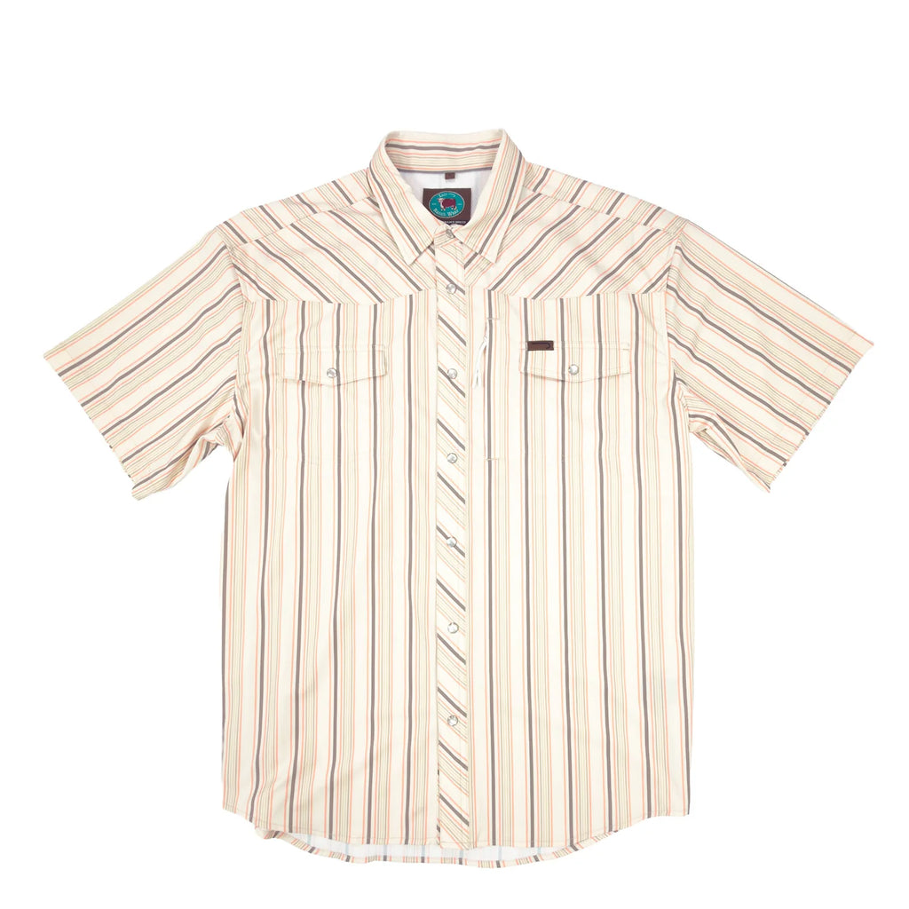 Lazy J Short Sleeve Pearl Snap Stripe Men's Shirt
