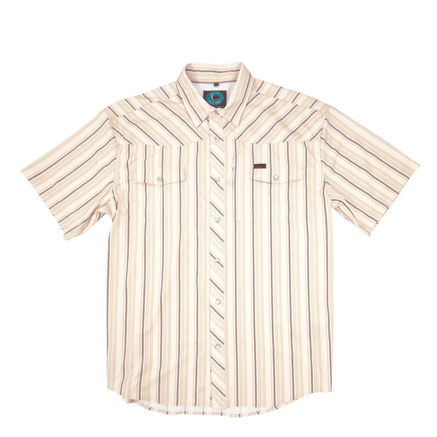 Lazy J Short Sleeve Pearl Snap Stripe Men's Shirt