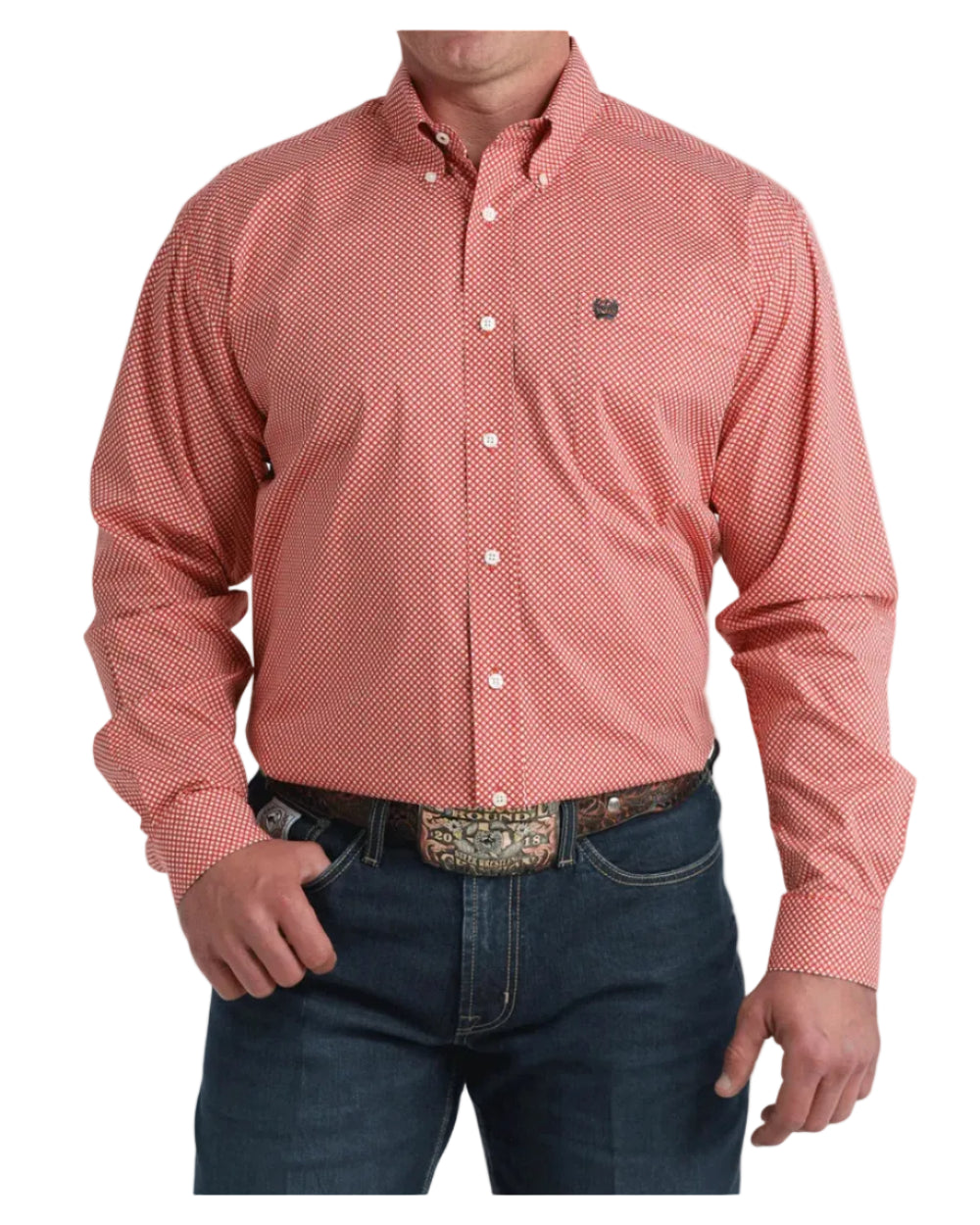 Cinch Red Classic Fit Men's Button Down Shirt