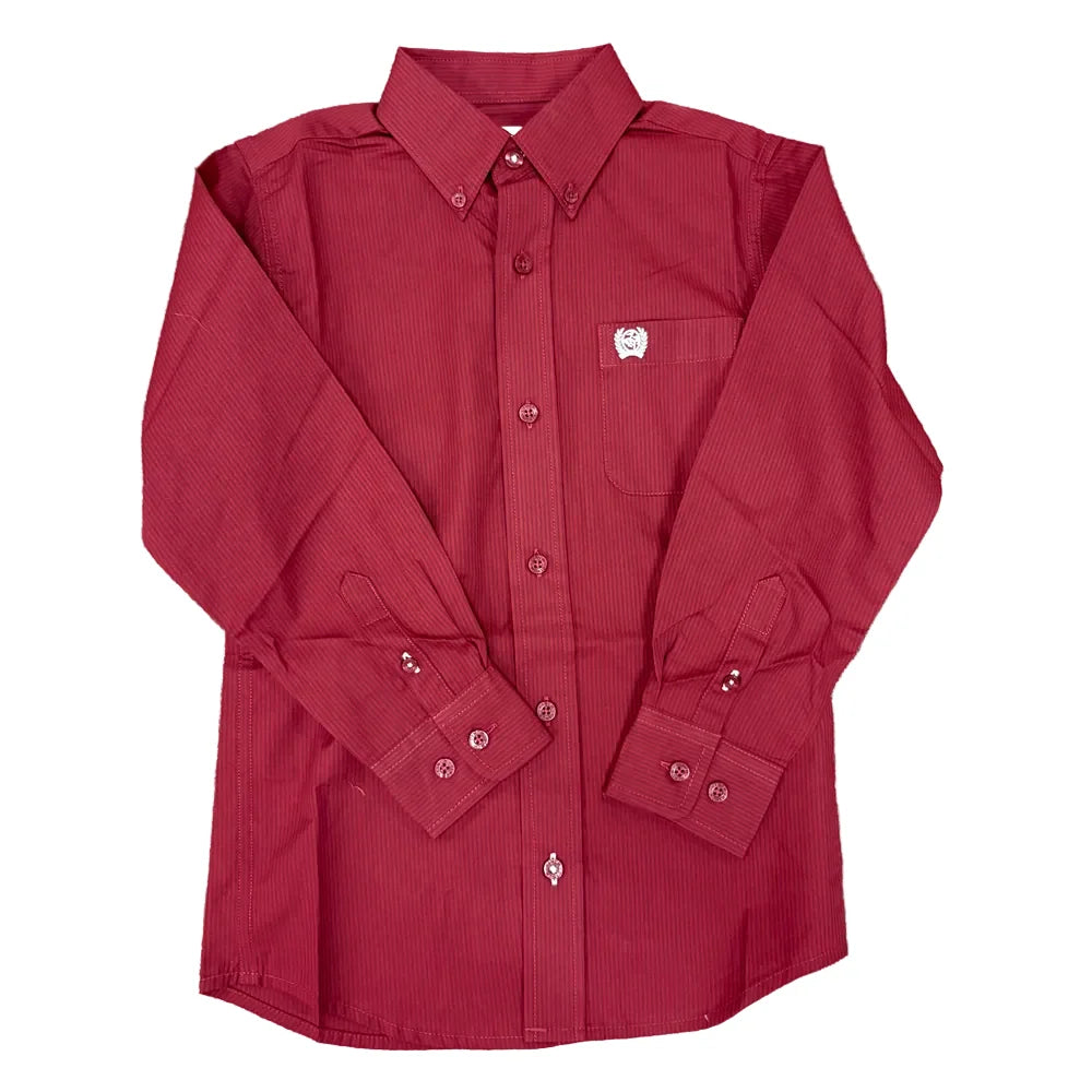 Cinch Burgundy Stripe Children's Shirt