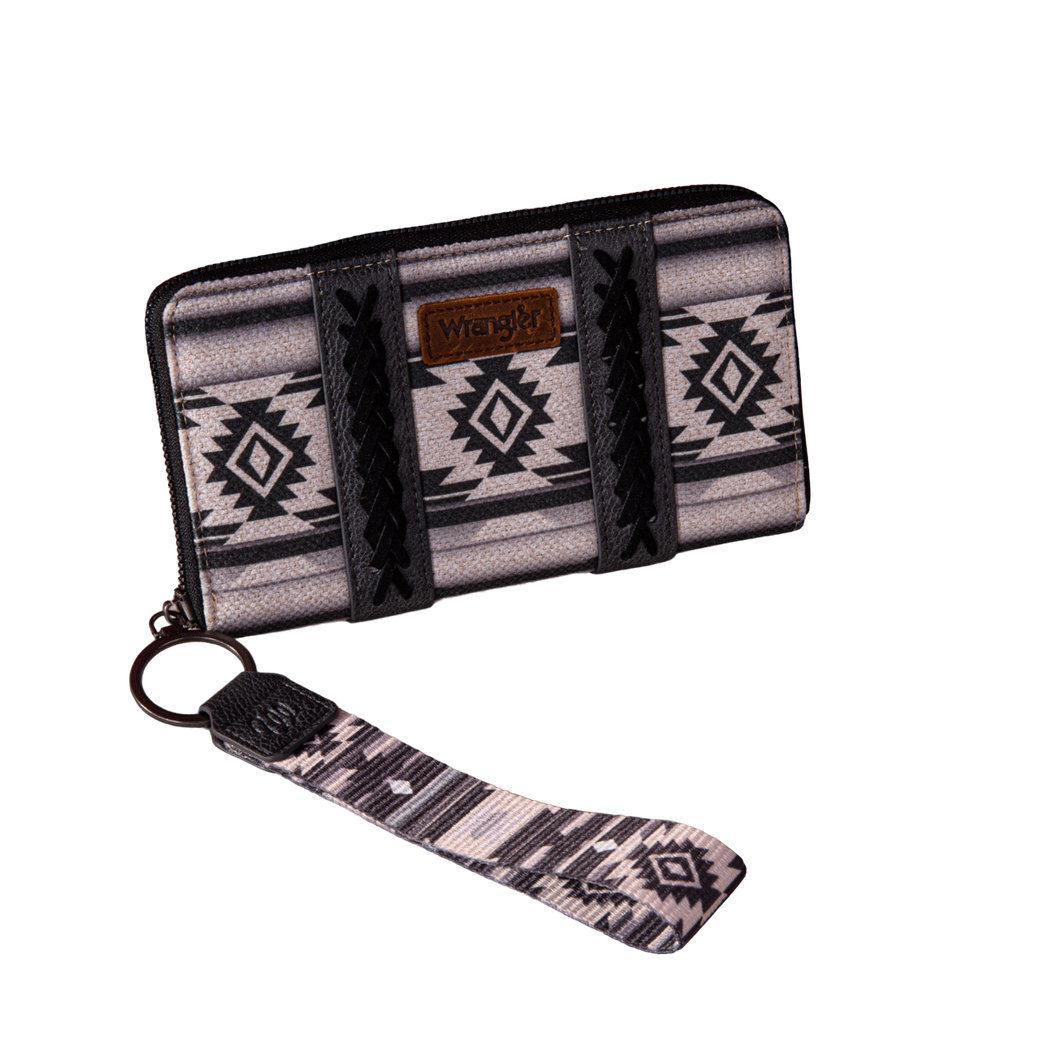 Montana West Wrangler Southwestern Art Print Wallet - Black
