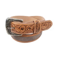 R. Watson Men's Chocolate Suede Inlay Belt