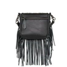 Load image into Gallery viewer, Montana West Genuine Leather Tooled Collection Fringe Crossbody
