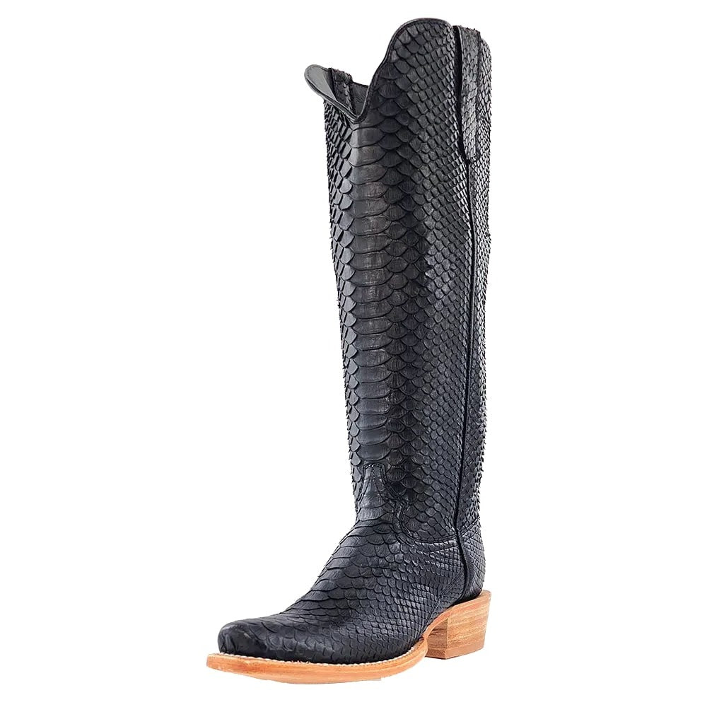 R. Watson Ladies' Black Python Boot